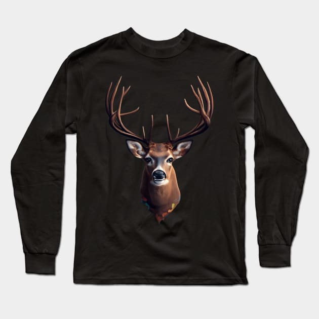 Deer head Long Sleeve T-Shirt by NomiCrafts